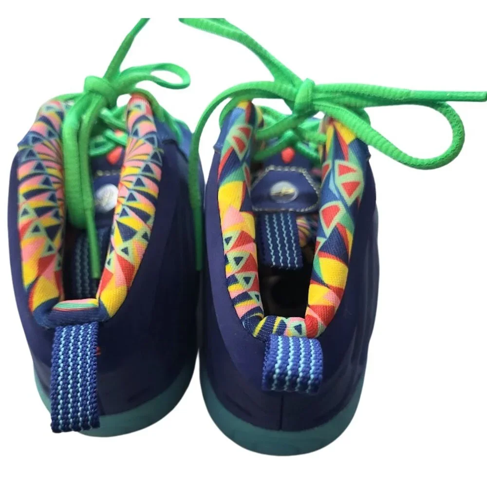 NIKE Blue Multi-Colored Little Posite One “Kaleidoscope” Shoes Toddler Boy's 8C